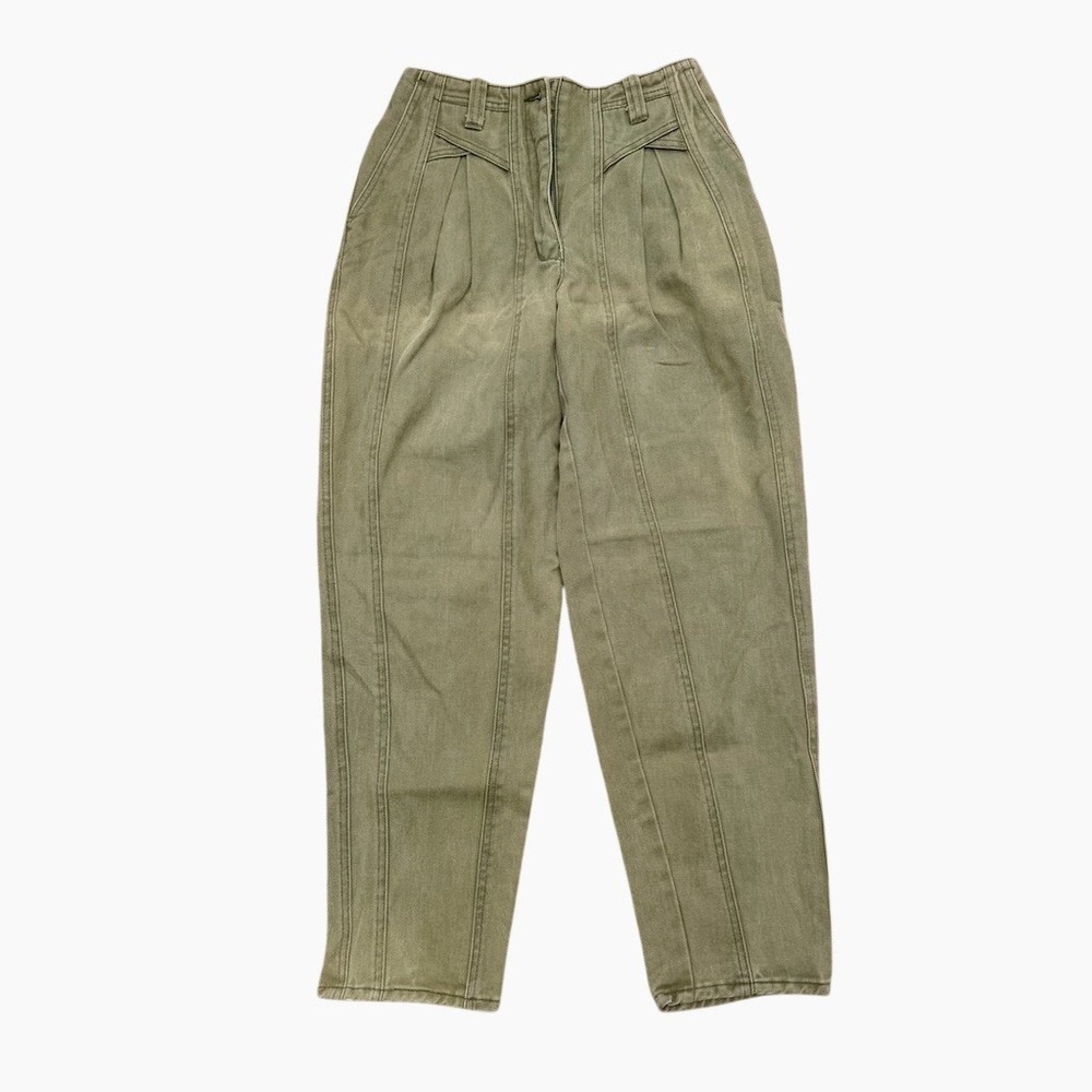Together! Vintage Pants Womens‎ Size 6 Olive Green High Rise Pleated 80's